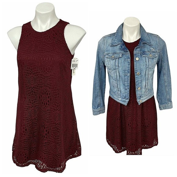 Lot of 2 Speechless Dress Denim Jacket Combo Size Small Lace Red